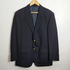 SOVEREIGN ソブリン テーラード ジャケット ブレザー 紺ブレ 金ボタン 肩パッド トラッド アイビー 古着 vintage ウール 背抜き メンズ AB7 ネイビー系 B814すのサムネイル