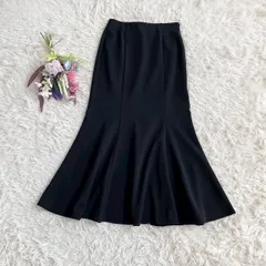 『GU』ジーユー　マーメイドスカート　ロング　ウエストゴム　ストレッチ　サイドファスナー　カットソー素材　黒(M)