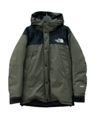 ザノースフェイス THE NORTH FACE Mountain Down Jacket マウンテン ダウン ジャケット ダブルジップ GORE-TEX アウトドア アウター 緑 黒 ND91930 ジャケット ロゴ カーキ Lサイズ 104MT-2769