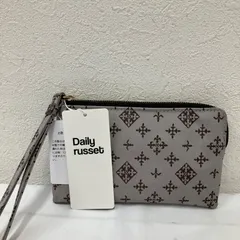 9901　Daily russet デイリーラシット　タグ付き　ポーチ　カード入れ　カードポケット　小銭入れ　コインケース　マルチケース　マルチポーチ　リストレット　グレー　ブラウン　レディース　シンプル　きれいめ　カジュアル