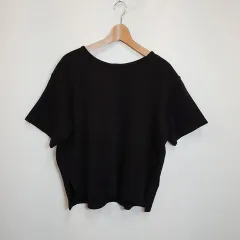 AMERICAN HOLIC アメリカンホリック Tシャツ バックスリット ゆったり テールロング シンプル ブラック Lサイズ 〇□