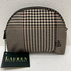 78　LAUREN RALPH LAUREN　ローレンラルフローレン　タグ付き　ポーチ　ラウンドポーチ　千鳥格子　千鳥　レディース　シンプル　きれいめのサムネイル