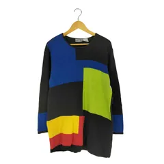 ユーズドフルギ USED古着 delores Bell ラミーコットン パネルデザイン ニット メンズ import：L 