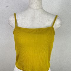 Helm キャミソール L イエロー リブ ショート丈 タグ付き レディース　20260120-0014