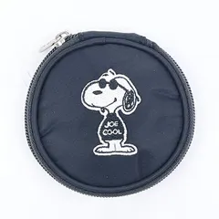 スヌーピー ジョークール アクセサリーポーチ 正面 モノトーン トラベル SNOOPY