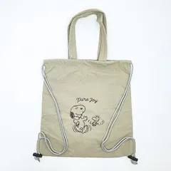 スヌーピー チェックリバーシブルナップザック ベージュ リュック SNOOPY