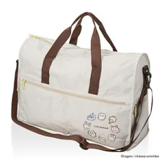 ちいかわ 折りたたみボストンバッグ  ( ベージュサークル)  Mサイズ