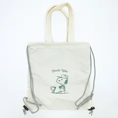 スヌーピー チェックリバーシブルナップザック アイボリー リュック SNOOPY