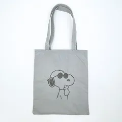 スヌーピー ジョークール チェックリバーシブルトートバッグ グレー SNOOPY