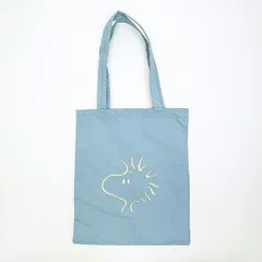 スヌーピー ウッドストック チェックリバーシブルトートバッグ ブルー SNOOPY