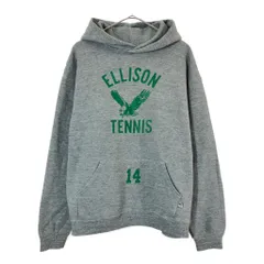 90年代 USA製 RUSSELL ATHLETIC ラッセル スウェット パーカー カレッジ グレー(メンズ L)中古 古着 X3909