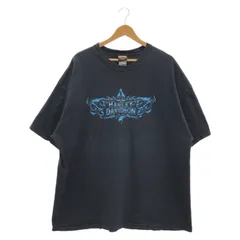 【中古】Harley Davidson 2008 両面フレイムプリント S/S Tee ブラック サイズ3XL ハーレーダビッドソン[24]