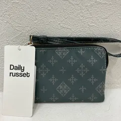 9900　Daily russet デイリーラシット　タグ付き　ポーチ　小銭入れ　コインケース　カード入れ　カードポケット　リストレット　小さめ　ミニ　カードケース　ミニポーチ　ミニ　小さめ　レディース　モノグラム　シンプル　カーキ　オリーブ　グリーン