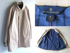 BROOKS BROTHERS ブルックスブラザーズ チェック裏地 スナップボタン ストレッチコットンツイル ステンカラーコート M ベージュ 国内正規品