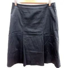 23区 オンワード樫山 スカート フレア ひざ丈 38 ダークグレー /RT