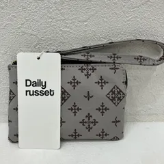 9899　Daily russet デイリーラシット　タグ付き　ポーチ　小銭入れ　コインケース　カード入れ　カードポケット　リストレット　小さめ　ミニ　カードケース　ミニポーチ　ミニ　小さめ　レディース　モノグラム　シンプル　カジュアル　グレー　ブラウンのサムネイル