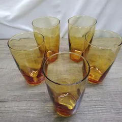 昭和レトロ 硝子食器 アデリアグラス ガラスコップ ビールグラス ５ケセット 中古品 T802