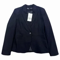 ザラ テーラードジャケット レディース サイズ4 Sサイズ相当 ブラック タグ付き 未使用 コットン 黒 細身 ビジカジ 