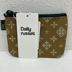 9903　Daily russet デイリーラシット　タグ付き　ポーチ　ミニポーチ　小さめ　小銭入れ　コインケース　マルチポーチ　ベージュ　モノグラム　シンプル　カジュアル　軽量　レディース