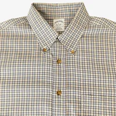 【L】Brooks Brothers(ブルックスブラザーズ ) ポロカラーBD(ボタンダウン)シャツ チェック ノンアイロン スーピマ綿100% ポケット付 マレーシア製 メンズXL相当