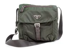 プラダ ミニ ショルダー ボディバッグ B8994 EBANO Unisex テスートナイロン カーキ PRADA 5081h