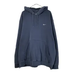 00年代 NIKE ナイキ ワンポイントロゴ フェード スウェットパーカー スポーツ ネイビー(メンズ XL)中古 古着 X3917