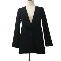 リエンダ rienda ジャケット テーラード シングル 無地 長袖 S 黒 ブラック