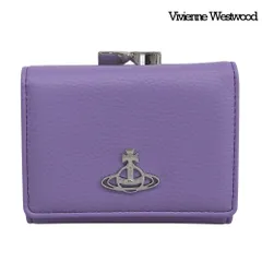 未使用 ヴィヴィアンウエストウッド Vivienne Westwood 24SS 51010018-S000D-PF ヴィーガン グレイン 三つ折財布 コンパクトウォレット パープル 定価68200円