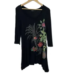 【美品】デシグアル-Desigual-チュニックカットソー DESIGUAL - Desigual(デシグアル) 長袖カットソー サイズXL レディース