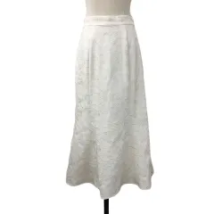 トランテアン ソン ドゥ モード 31 Sons de mode スカート フレア マーメイド ロング 花柄 総柄 刺繍 38 ベージュ 白 ホワイト