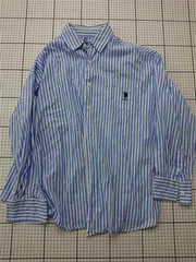 ◇ Θ ユーエス ポロ アッスン U.S. POLO ASSN. SH827 ストライプシャツ メンズ S ブルー系 E  【1602040011016】