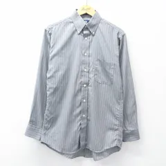 M/古着 長袖 シャツ メンズ 90年代 90s ボタンダウン USA製 グレー ストライプ 26jan10
