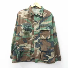 L/古着 長袖 ミリタリー ジャケット メンズ USアーミー コンバット リップストップ ウッドランドカモ 緑他 迷彩 26jan10