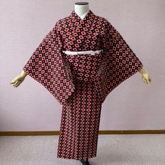 <Umeko>U179 身丈148cm 着物 銘仙☆☆☆しつけ糸　未使用に近い Umeko>U169 身丈146cm 着物 銘仙袖長 水玉 しつけ糸 - メルカリ