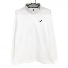 【美品】ツアーステージ 長袖ハイネックシャツ 白 ハーフジップ ロゴ メンズ LL ゴルフウェア TOURSTAGE