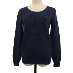 アーバンリサーチ URBAN RESEARCH セーター ニット プルオーバー ラウンドネック アルパカ混 無地 長袖 FREE 紺 ネイビー