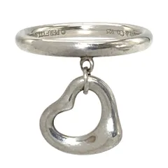 ティファニー Tiffany&Co. エルサペレッティ オープンハート チャーム リング 指輪 約8号 SV925 2.4g シルバー スイング レディース【中古】