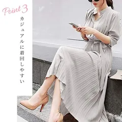 ロングワンピース ワンピース レディース きれいめ ロング かわいい 春 夏 秋 プリーツワンピース