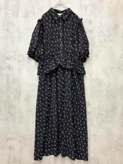 美品 GU ジーユー rokh ロク コラボ 完売品 フラワー 半袖 ワンピース size3XL/黒 ■◆ レディース