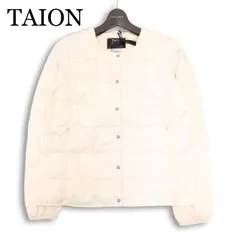 TAION タイオン 秋冬★ ダウン 四角キルティング ダウンジャケット ライトダウン パッカブル Sz.M レディース 白