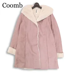 Coomb クーム 秋冬 フェイク ムートン★ フーデッド コート Sz.38 レディース