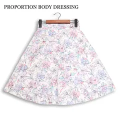 PROPORTION BODY DRESSING プロポーションボディドレッシング 通年★ フラワー 水彩画風 フレア スカート Sz.1 レディース
