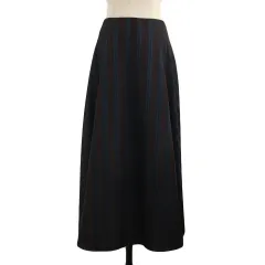 イエナ IENA スカート フレア ロング ストライプ 総柄 38 茶 緑 ブラウン グリーン