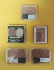 【コスメまとめ】セザンヌ ナチュラル チークN 17・18(チーク)／ちふれ パウダーチーク 142 ピンク系パール／インテグレート すっぴんメイカー チーク＆リップ PK322／レブロン カスタム アイズ デュオ 13(アイシャドウ)  笑声出品商品