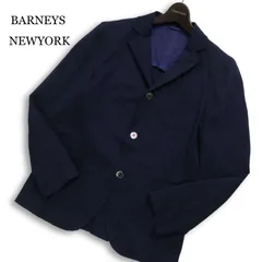 BARNEYS NEWYORK バーニーズ ニューヨーク 通年 背抜き★ アンコン テーラード ジャケット Sz.48 メンズ 紺 ネイビーのサムネイル