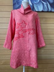 着物リメイク 大島紬 ロールカラーワンピース - メルカリ