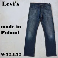 Levi's W33L32 ポーランド製 2016年 ヒゲ 色落ちネイビーデニム コットン98％ リーバイス ジーンズ