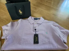 ポロ ラルフローレン パープル 半袖 メッシュ ポロシャツ