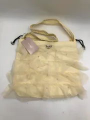 新品 mily bilet ミウィビレット ラインストーン付きチュールフリルドロスト巾着 2way ショルダー バッグ アイボリー ■■ レディース