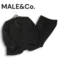 MALE&Co. タカキュー 春夏 背抜き★ ストレッチ シャドーストライプ セットアップ スーツ Sz.AB5　メンズ 黒 ビジネス